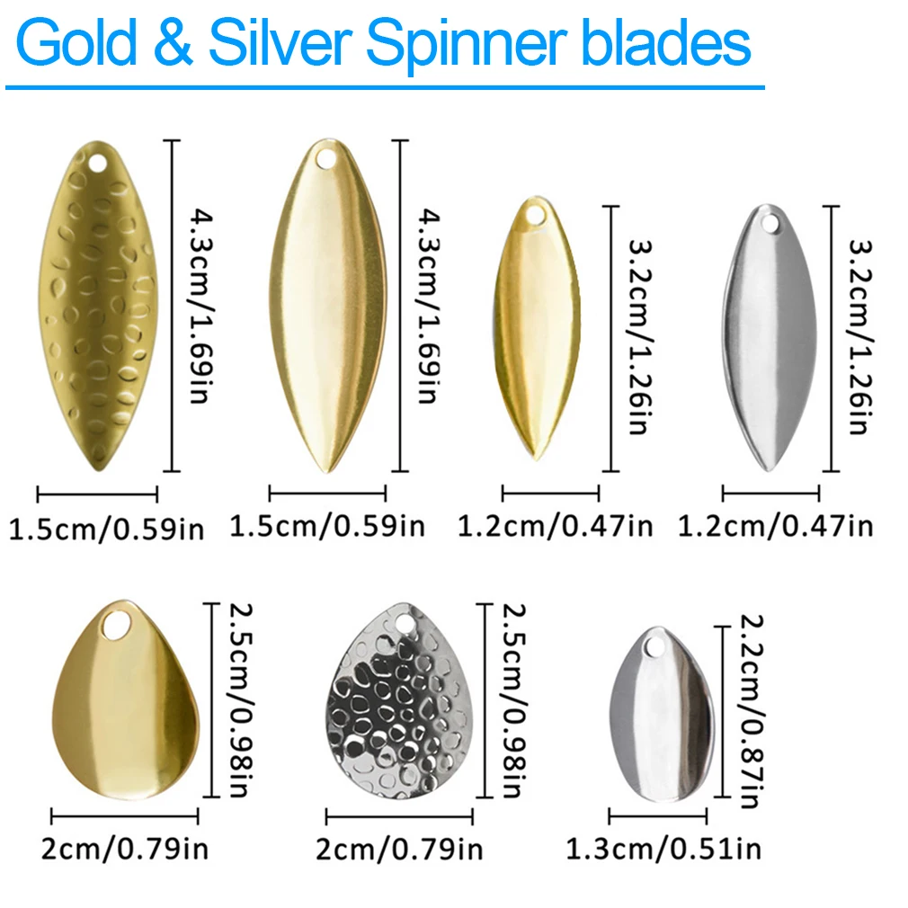 12/14 Stück Colorado Spinner-Klingen für Spinnerbaits Angelköder Spinner-Klingen DIY Walleye Rig Köderherstellungsteile Zubehör – Detail 3