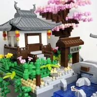 Taohuatan Lake Themed Micro Brick Building Blocks Set Adult Creative Toys Unique Chinese Landscape Model Bricks with LED Light 4