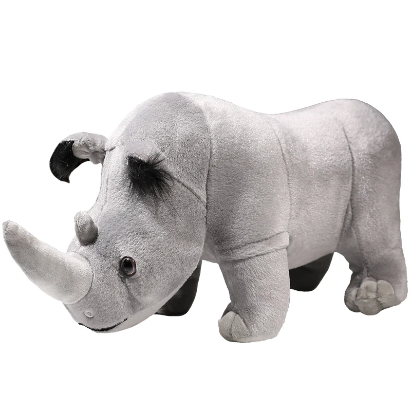 Hot Plush Rhinocer Toy Full Stuffed Animal Rhinoceros Lifelike Doll Room Decor Birthday Christmas Gifts For Kids Boys