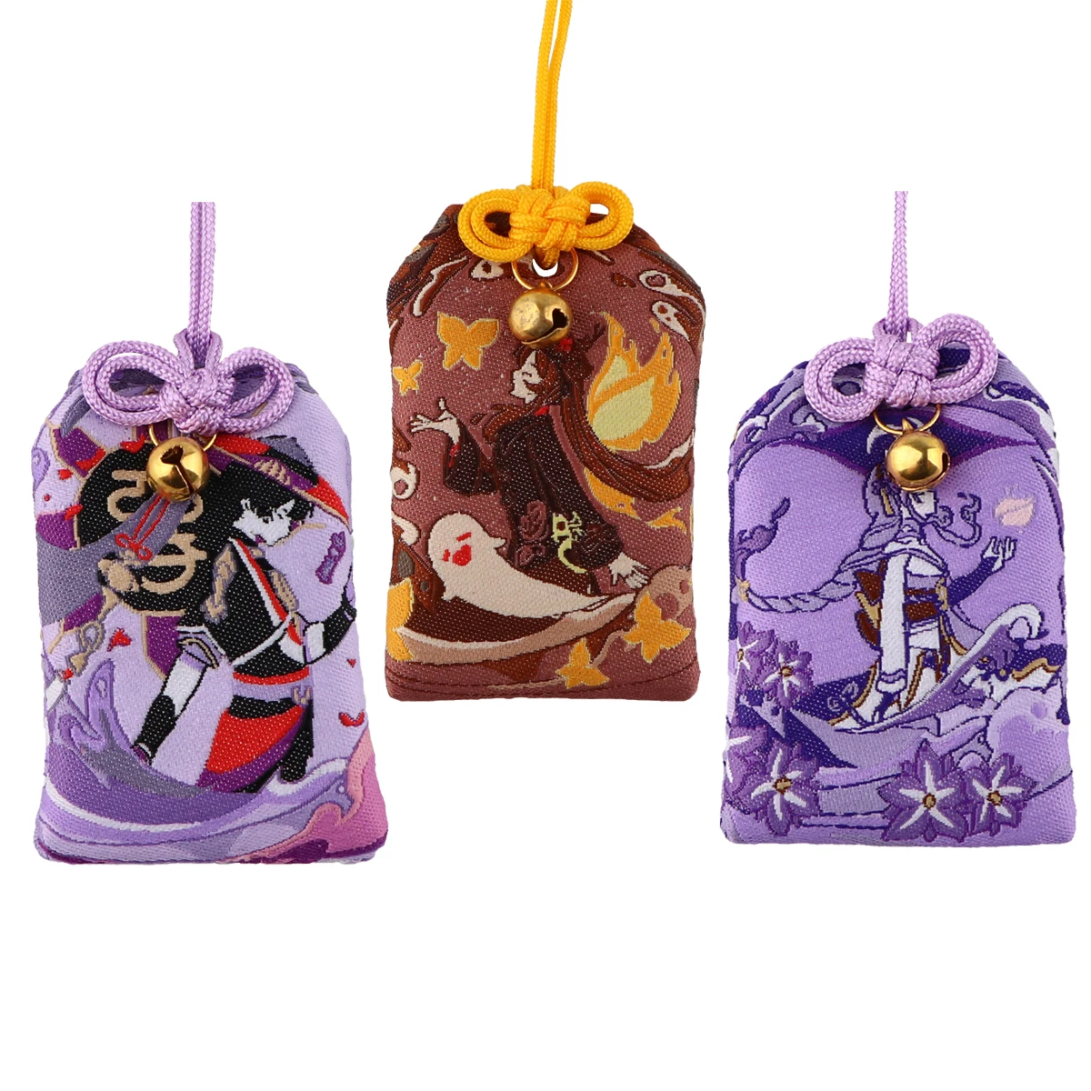 

QE192 1pcs Anime Prayer Omamori Pray Fortune Beauty Health Lucky Charms Wealth Bag Guard Talisman Pendant Keychain