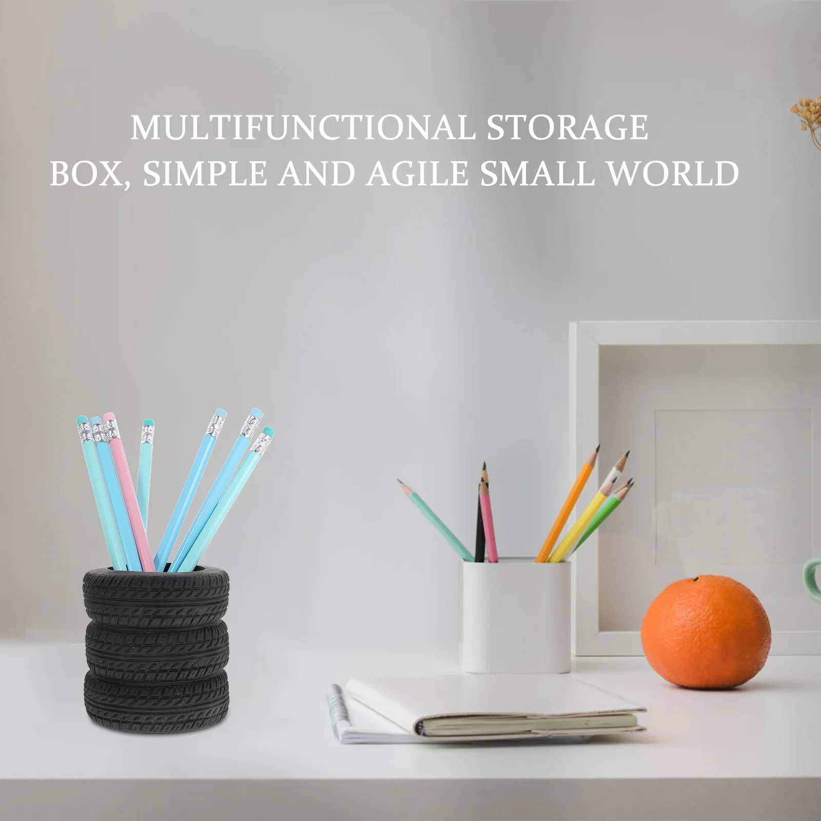 Car Tire Shaped Pen Holder Novelty Pencil Holder Storage Bucket Desk Organizer Office Table Pen School Stationery Supplies