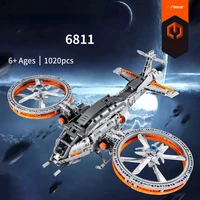 Space War Starfighter Technical Aircraft Building Block Autogyro Helicopter Airplane Mechanical Brick Toys Collection For Gift 5