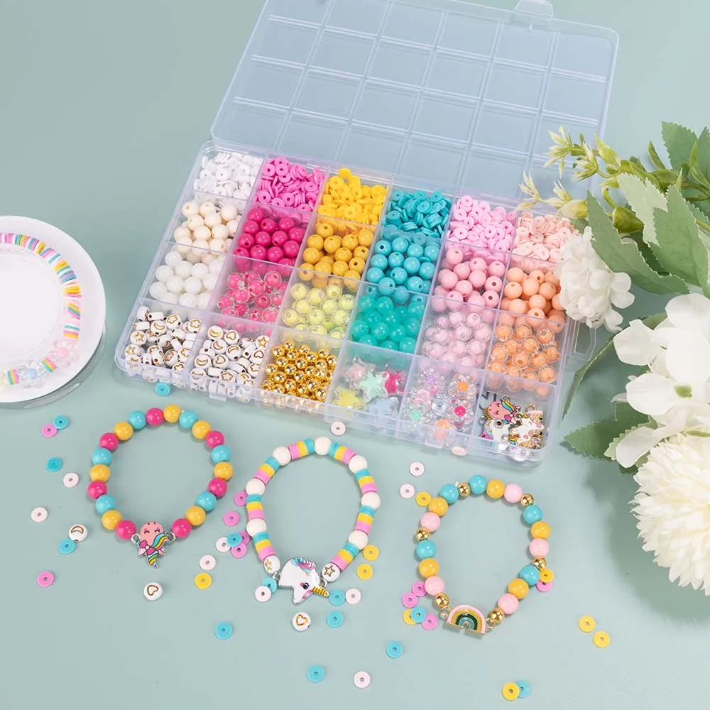 DIY flache runde Polymer Clay Perlen für Armbänder machen Erwachsene gemischt Perlen für DIY Armband Halskette Schmuck machen Masse – Detail 7