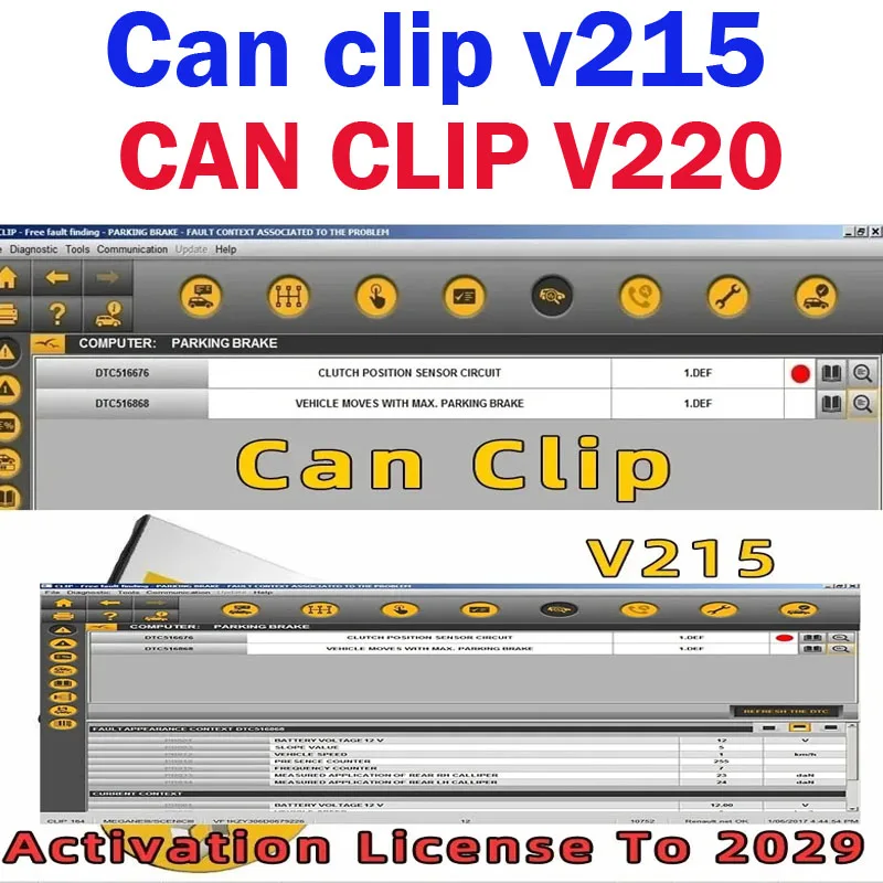 

Newest For Renault Can Clip SW V215 V212 V211 V220 V209 Car Diagnostic Tool Free Gifts +Reprog V191 Pin ExtractorDialogys V4.72