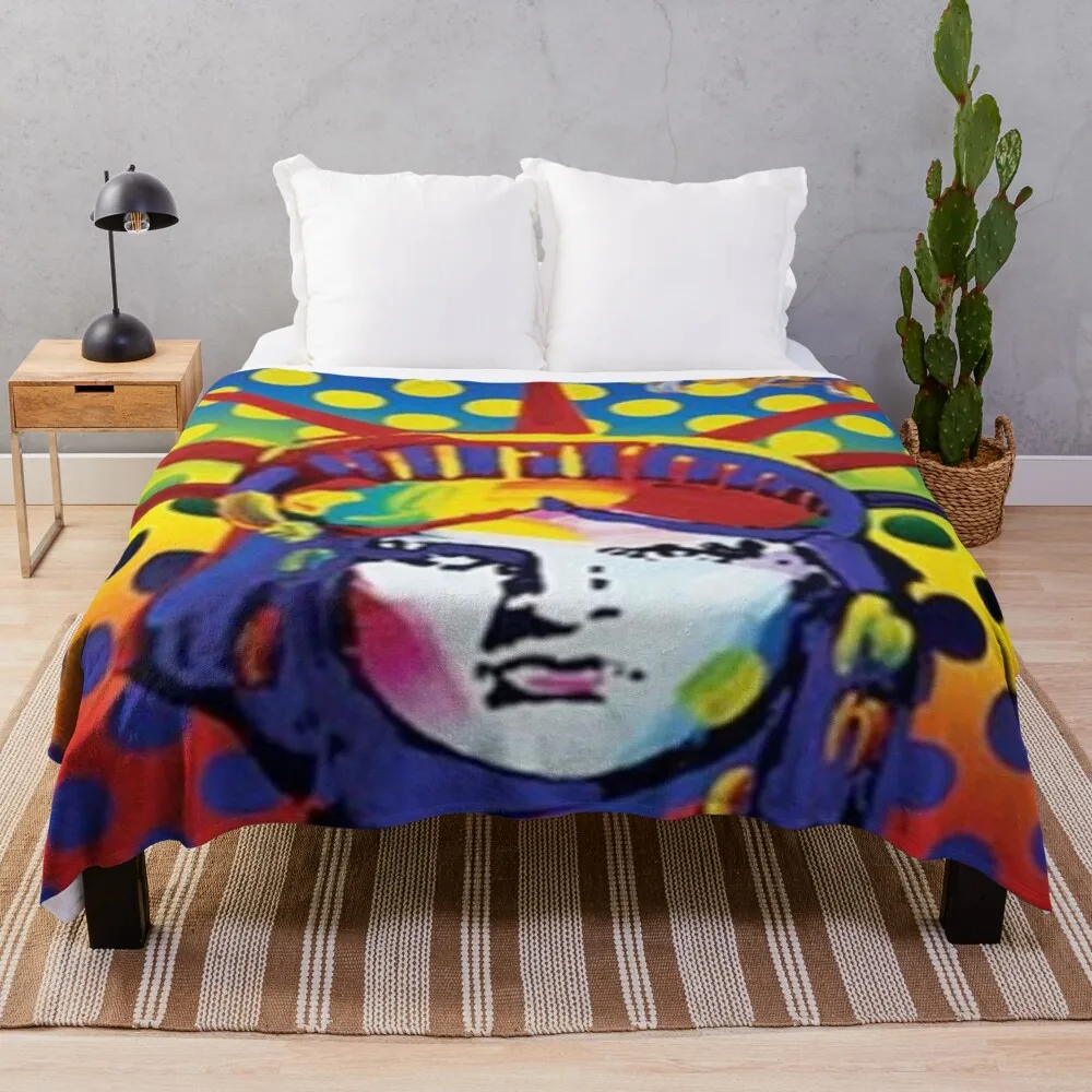 

Peter Max Lady Liberty Throw Blanket Decorative Sofa Blanket Blanket For Sofa