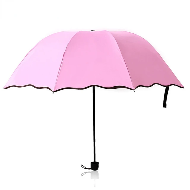 1Pc Hordozható Mini Vízbeszélgetés Virágos Napsütéses Esernyő Lady Uv Protection Egységes Színű Nap Szélálló Utazási - Image 6