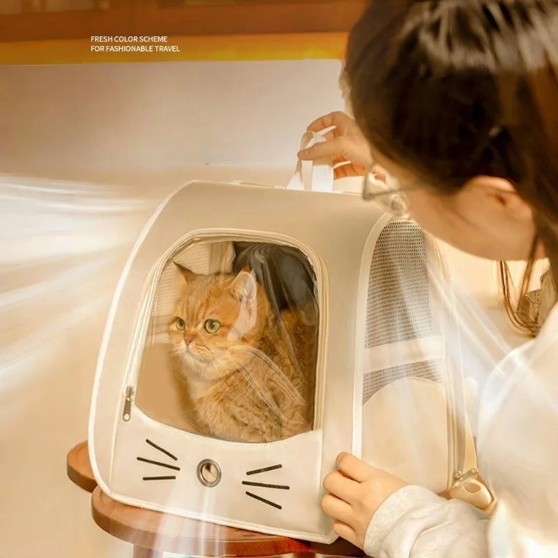 Pet Backpack Multi-function Cat Bag Foldable Cat Carrier Portable Dogs Cats Transport Breathable Pets Accessories Large Space