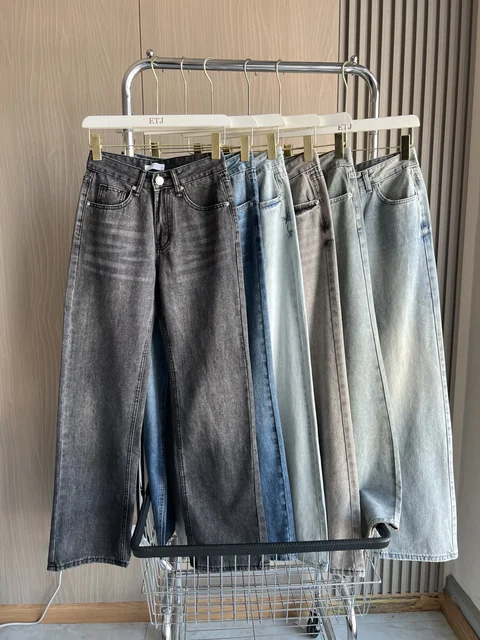 Z1975 taille droite jean long 2025 traf automne/hiver nouveau produit de lavage y2k jean classique pour les femmes 2