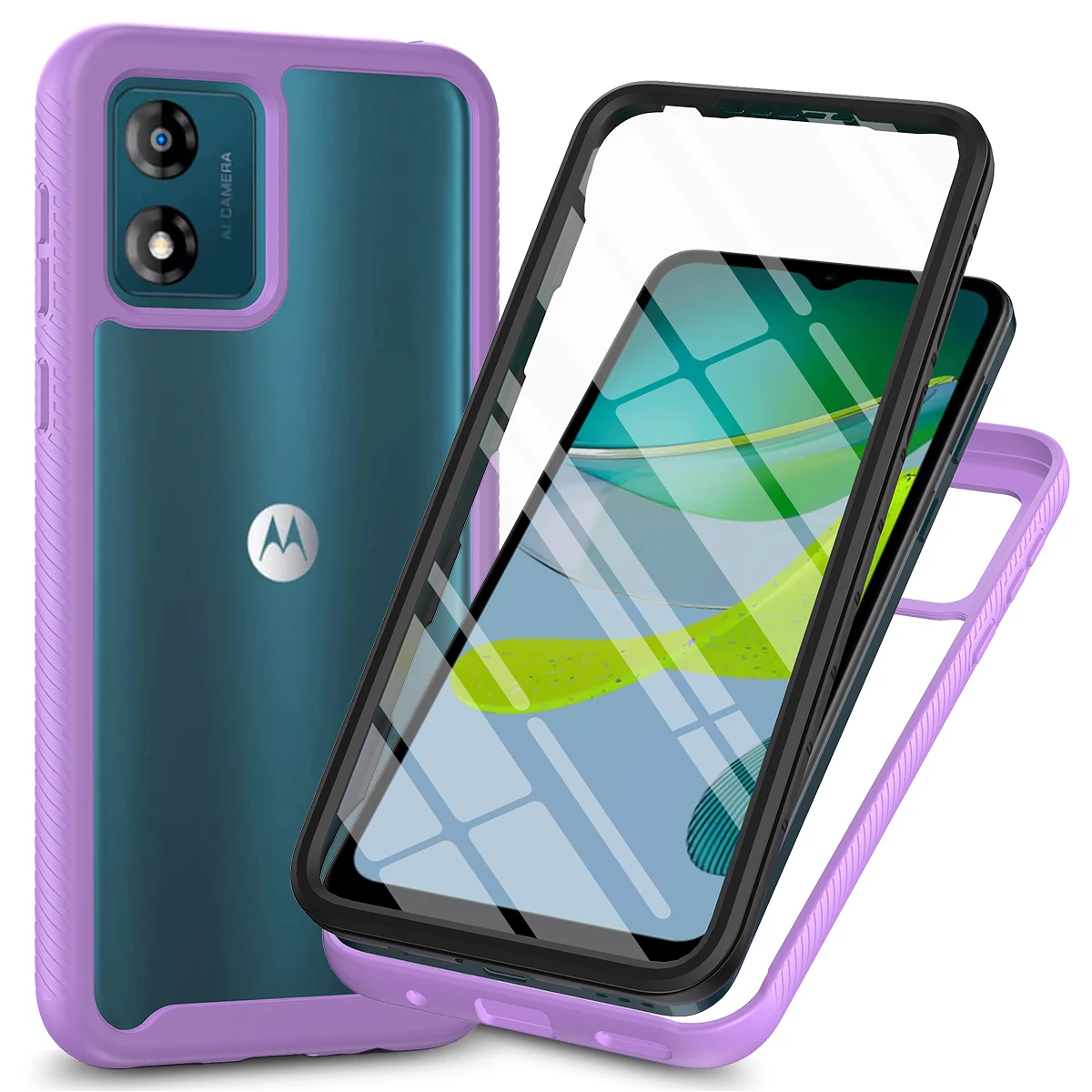 Shockproof Clear Protective Cover with Built-in Screen Protector and TPU Bumper