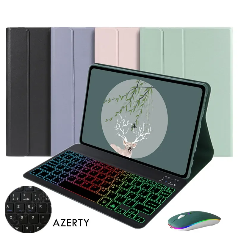

Rainbow Keyboard For Lenovo Tab M10 Plus 3rd Gen Case tb125fu tb128fu Clavier AZERTY French For Xiaoxin Pad 2022 Cover 10.6 inch