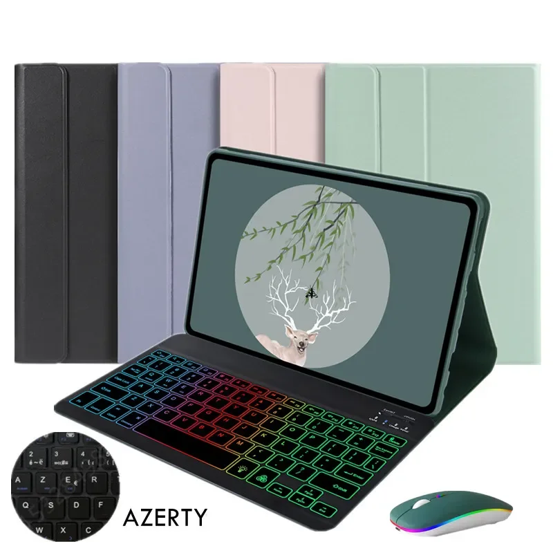 Tastiera Retroilluminata Arcobaleno Wireless Per Lenovo Tab P11 Plus Custodia Tb-J616F Clavier Azerty Tastiera Francese Per Lenovo Tab P11 11''