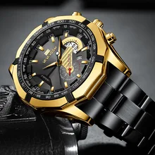 

Original Luminous Hands Calendar Watch for Men's Waterproof Stainless Steel Quartz Fashion Business Wristwatches Top Brand