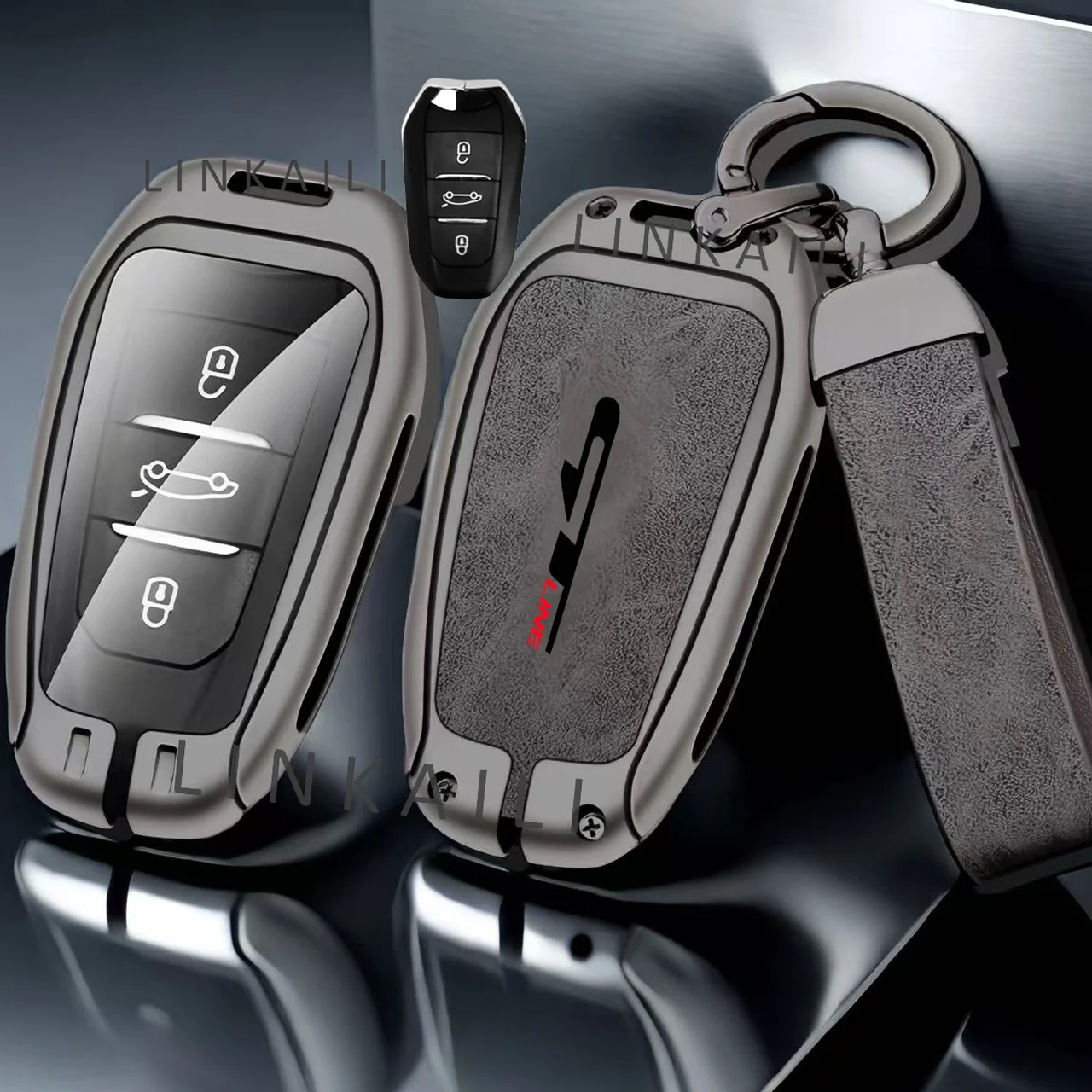 Auto Zink-legierung Schlüssel Fall Tasche Für Peugeot GTLine 207 307 407 208 308 408 508 2008 3008 4008 5008 RCZ Auto Schlüssel Kette Metall Schlüssel Shell