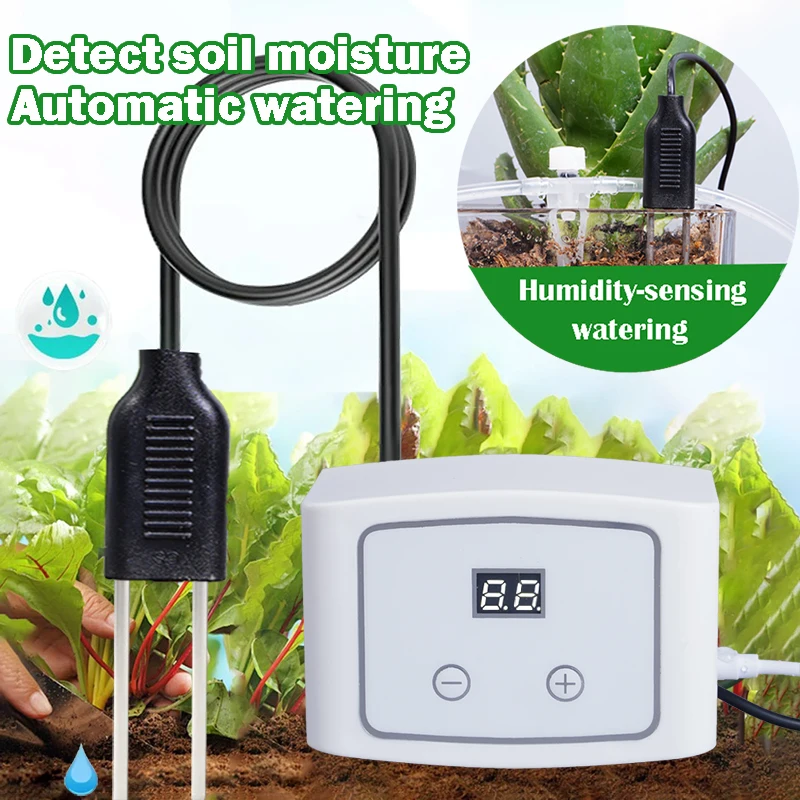 Garten-Bodenfeuchtesensor Automatisches Bewässerungssystem Einstellbares Tropfbewässerungsset Bewässerungsgerät für Zimmerpflanzen