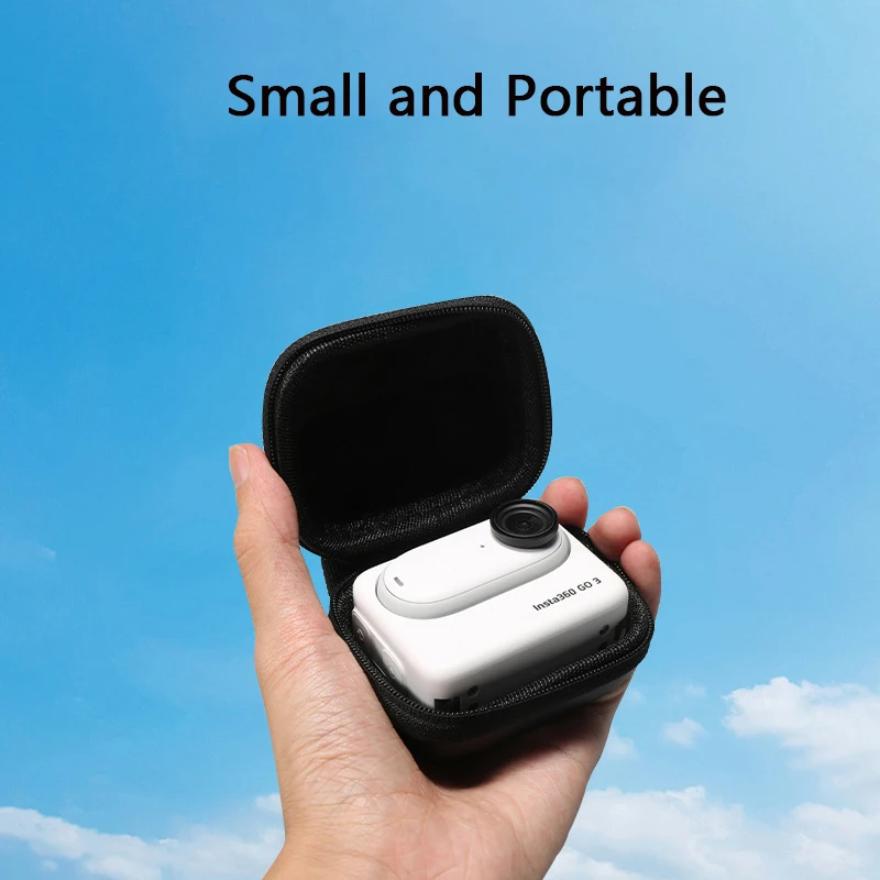 Mini Borsa Portafotocamera In Pelle PU Per Insta360 Go Ultra – Custodia Protettiva Con Moschettone, Nera