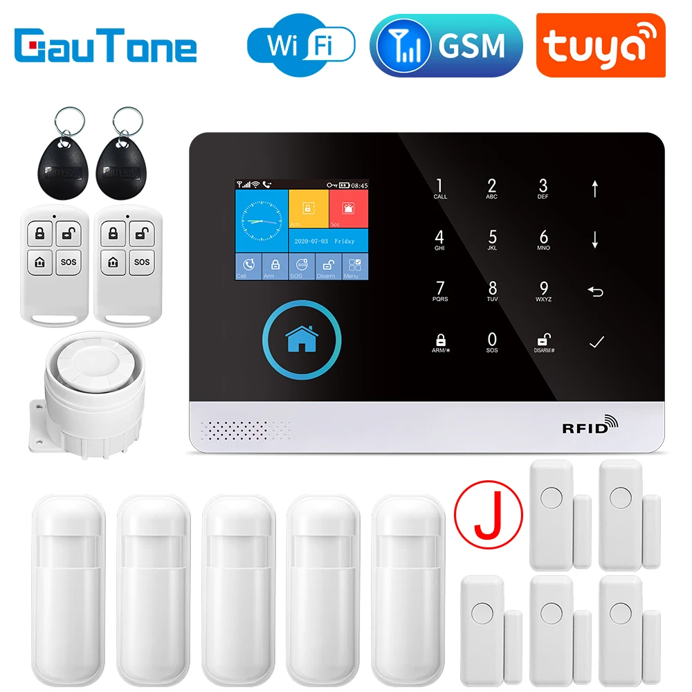 anti theft lock GauTone PG103 Alarm System for Home Burglar Security 433MHz WiFi GSM Alarm Wireless Tuya Smart House App Control wireless security keypad Alarms & Sensors