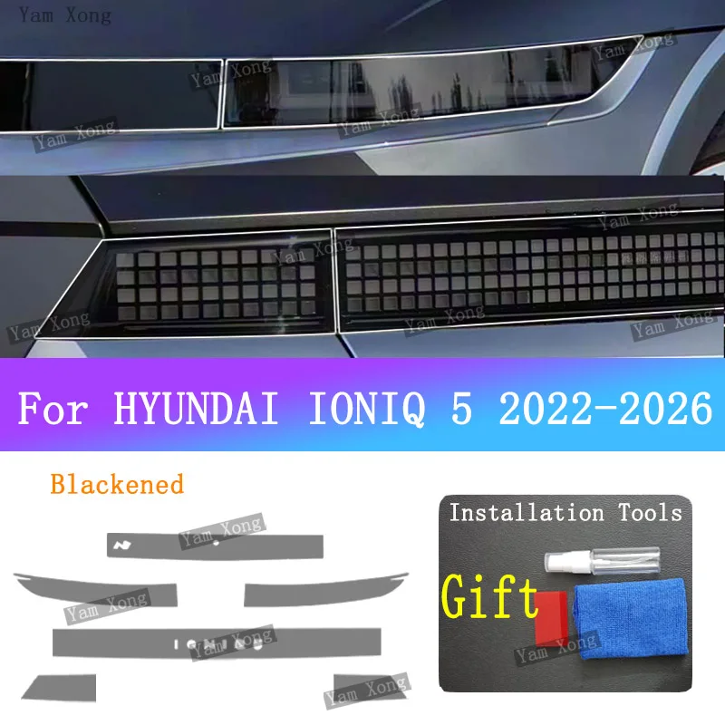 Per HYUNDAI IONIQ 5 Auto Esterno Coda Lampada Anteriore Nero Pellicola Protettiva Luce Anteriore Trasparente Pellicola Antigraffio Posteriore Pellicola DORATA - Image 2