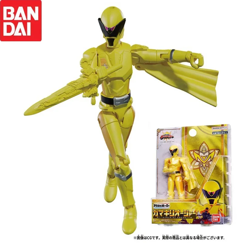 

BANDAI Origina Super Sentai ACTION HERO Yellow Warrior Mantis King Action Figures Movable Joint Model Collectible Toy