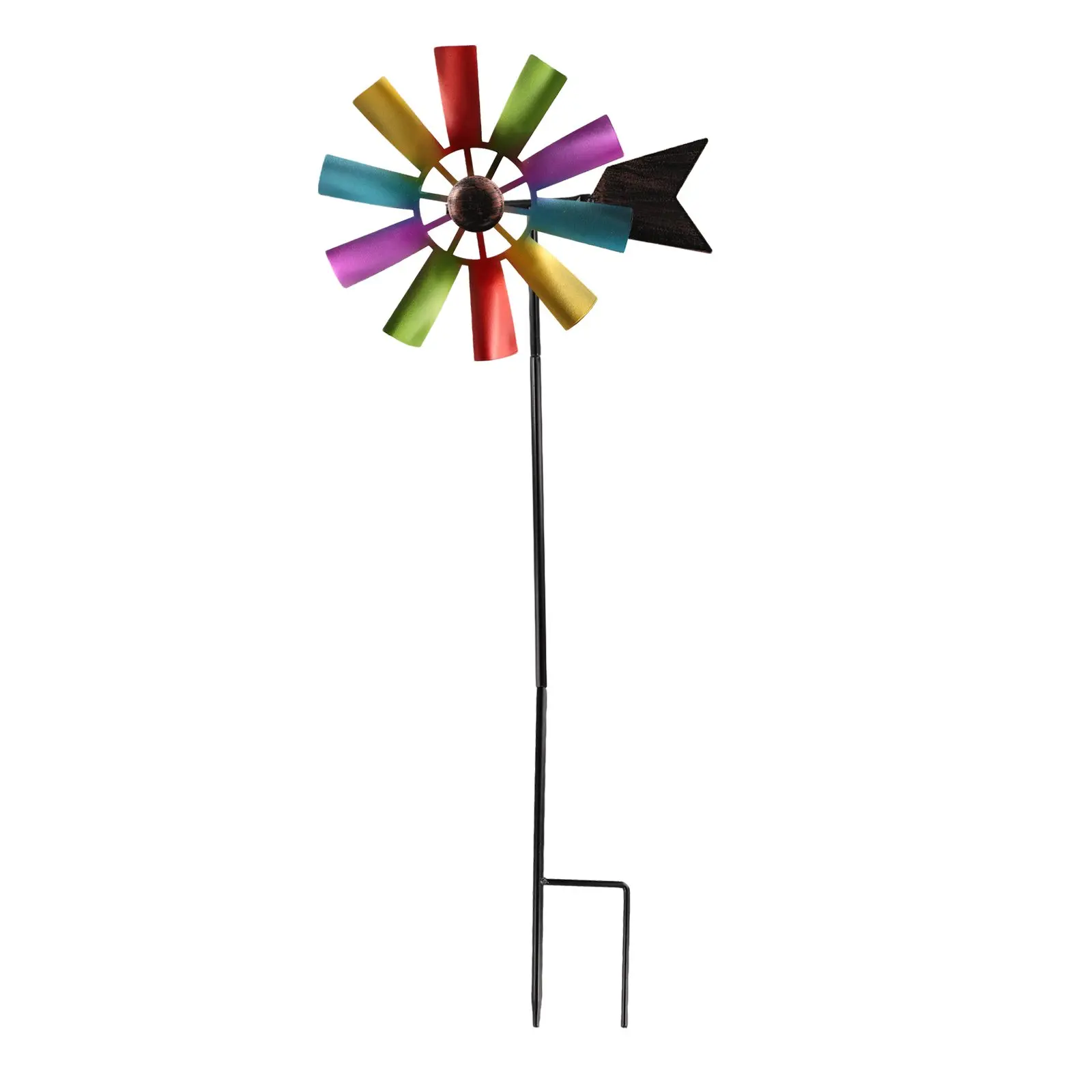 Garden Art Decor Windmill Toys Garden Windmill Wind Spinner Windmill Bird Repellent 73cm Metal Pinwheels Outdoor Ornaments Garden Stake 360 Degree Rotating Windmill Lawn
