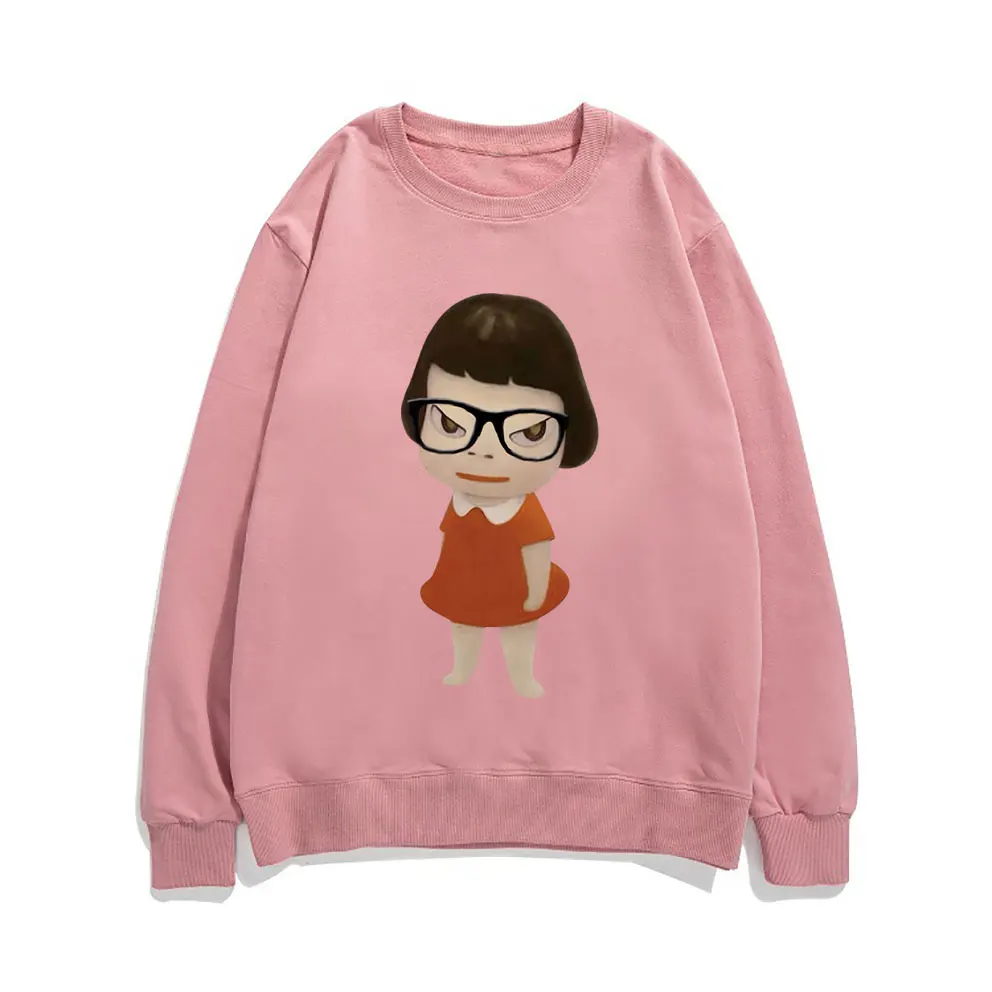 Yoshitomo Nara Wear Glasses Print Sweatshirt Unisex Fashion Art Aesthetic Trend Pullover Men Women Fashion Oversized Streetwear