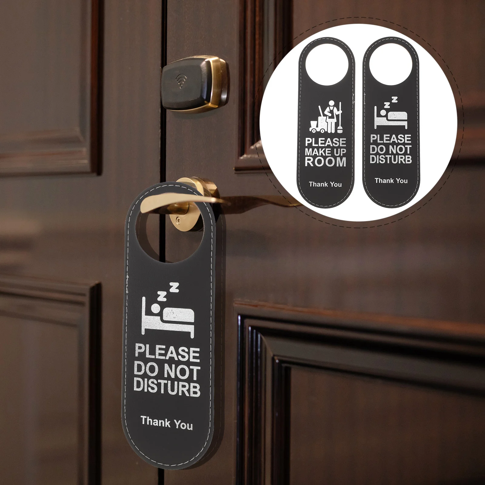 

2 Pcs Door Bell Hotel Sign Hanging Make Up Room Outdoor Not Disturb Office