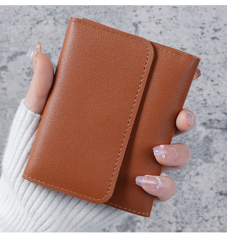 Wallet Card Holder Card Holder Coin Purse Credit Card Holder Card Wallet Women's Wallet Multifunctional Short Slim Zipper Tri-Fold Design Smooth Surface Mini Organize