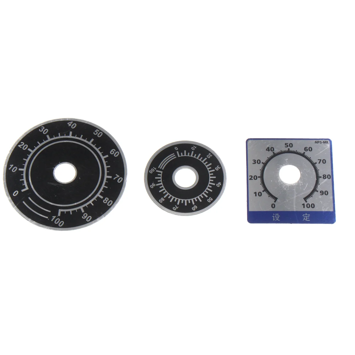 5/2PCS Dual Color Potentiometer 0-100 digital dial dial plate Aluminum label A03 knob cap WTH118 RV24 WX050