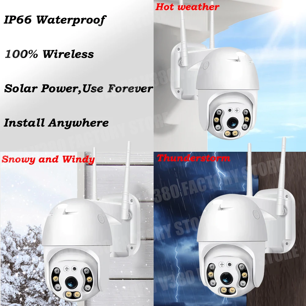 V380 Pro Security Camera 4K 8MP Ultra HD WIFI PTZ Dual Light Surveillance Camera Outdoor Wireless WIFI Smart Net Camera V380PRO