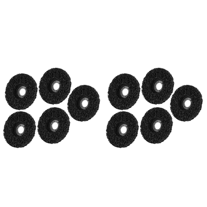 

10PCS 125Mm Black Poly Strip Wheel Disc, Flaking Materials/Paint/Rust Removal Tool Surface Conditioning Clean