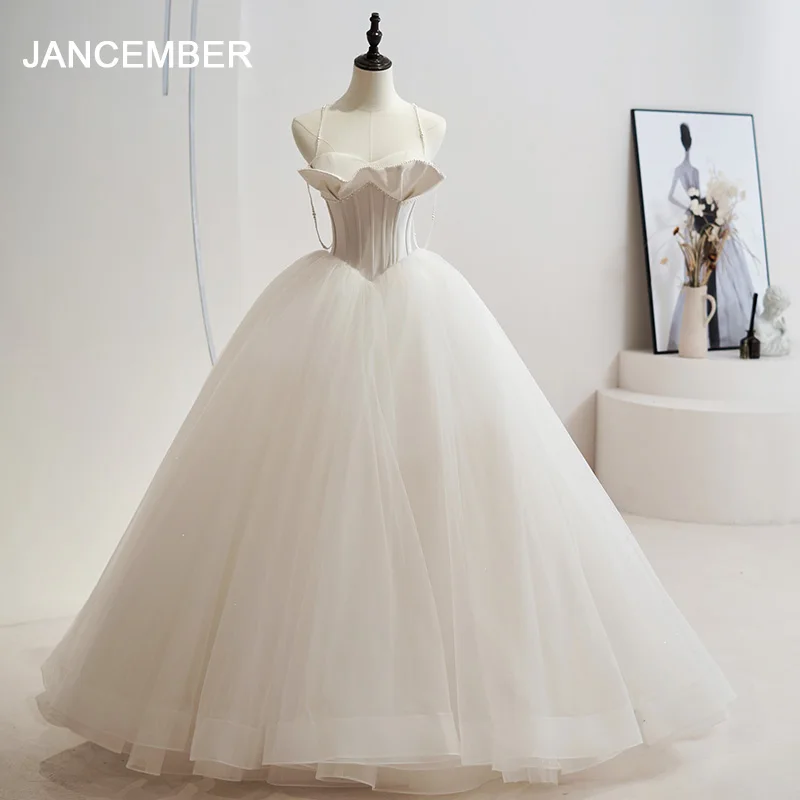 

Женское свадебное платье до пола, романтическое платье невесты на тонких бретельках, QW01228