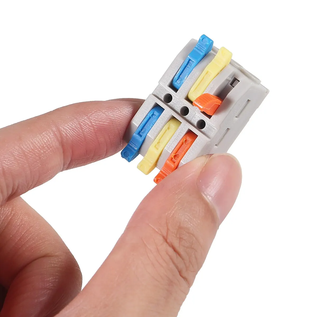 Wire Connector Mini Quick Wire Conductor Connector Universal Compact 2/3 Pin Splicing Push-inTerminal Block 1 in Multiple out Fixing Hole