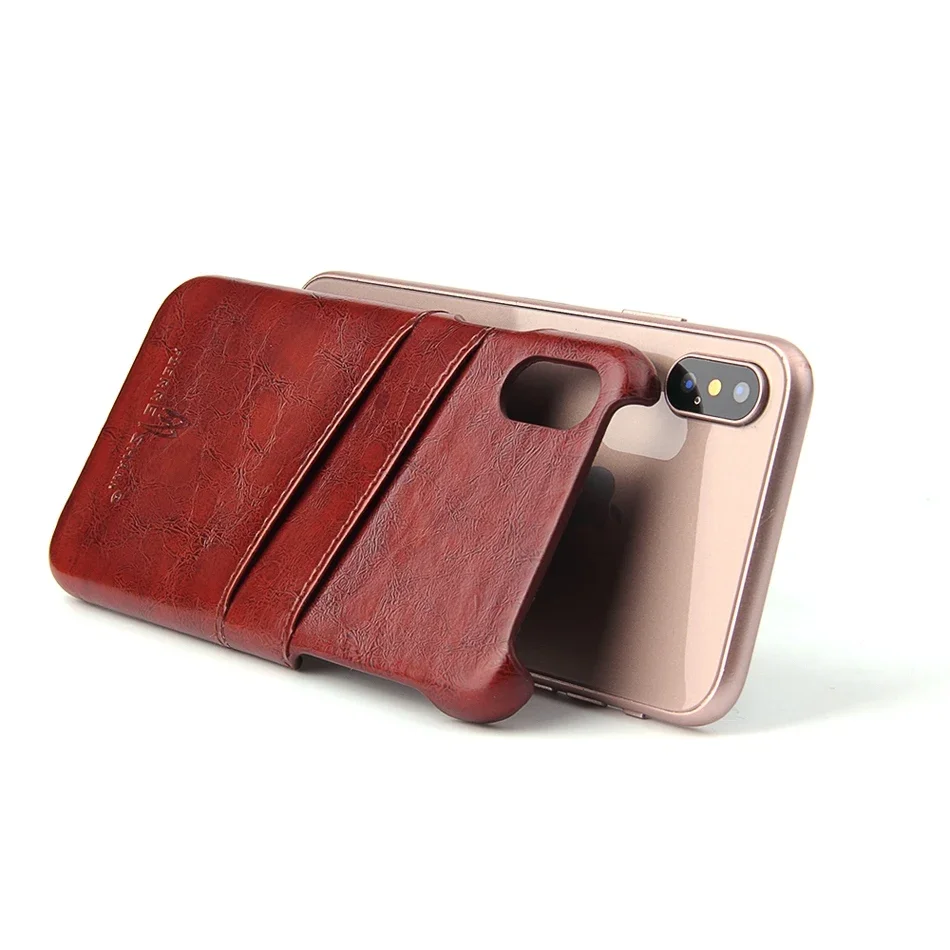 

Oil-Wax Leather Back Cover for iPhone, 14, 6S, 7, 8 Plus, Xs, 11, 12, 13, 15 Pro Max, XR, Luxury, High-end Hull Brand, Original