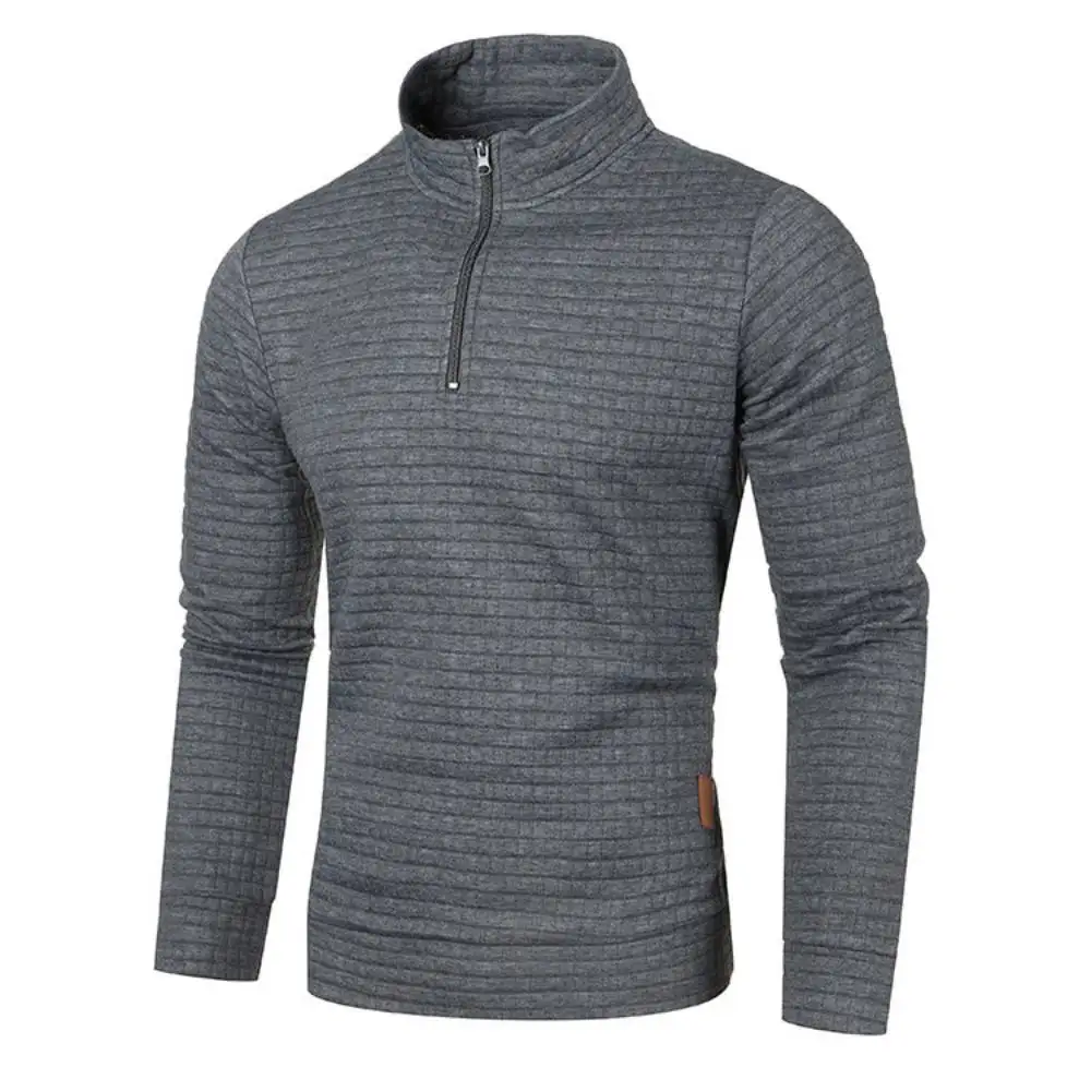 New Stand Collar Sweatshirt Men's Tracksuit Long Sleeve Coat Male Casual Sportswear Solid Color Tops Pullover Oversize Apparel