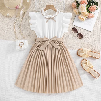 Girls Preppy Bow Dress 1