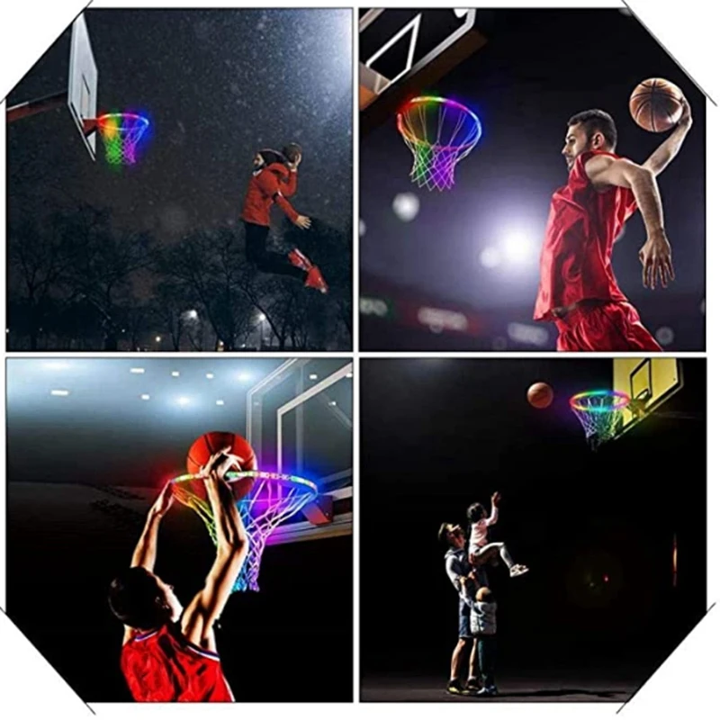 Led Basketbal Hoepel Lichten Spelen 'S Nachts Rgb Led Strip Lamp Basketbal Velg Bevestiging Nachtlampje