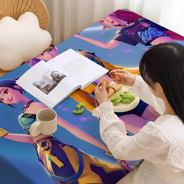 KPop d-demon h-hunters nappe imperméable résistant aux taches décoration de fête Restaurant café Table à manger nappes 90X140 cm 5