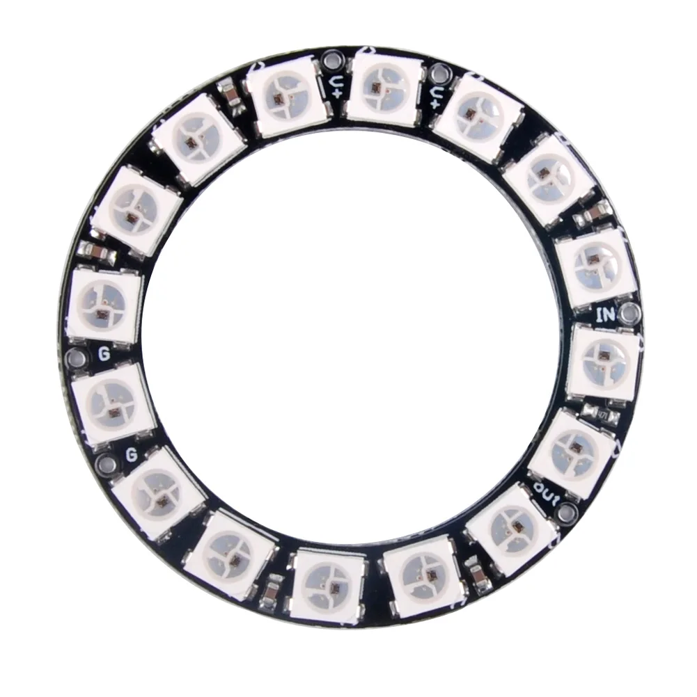 6PCS 16Bits WS2812 RGB LED Ring LEDs 5050 RGB LED Ring Lampe Licht mit Integrierte Treiber für Arduino DIY Kit