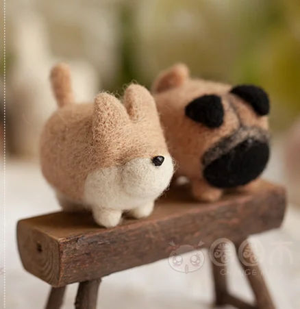 Needle Felting Kit No face dog cartoon animal set wool needlepoint kit wool felt needle felting decoration craft needlecraft DIY handmade