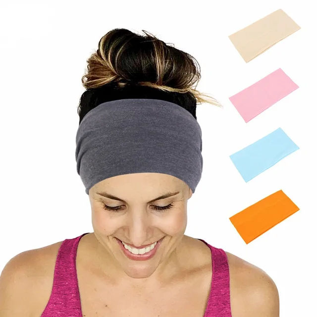Solid Wide Elastic Headband Yoga Sports Headstrap Headwrap Solid Wide Elastic Headband Yoga Sports Headstrap Headwrap