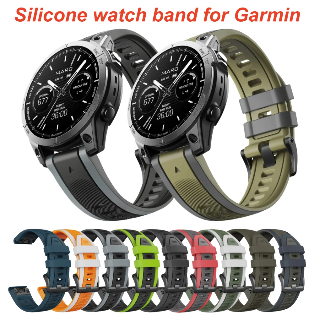 Cinturino Ibrido In Pelle E Silicone Per Garmin - Compatibile Quickfit 22mm/26mm - Per Tactix 7 Pro, Fenix 7/6/5, Epix 2, Forerunner 955 - Con Strumenti Di Rimozione