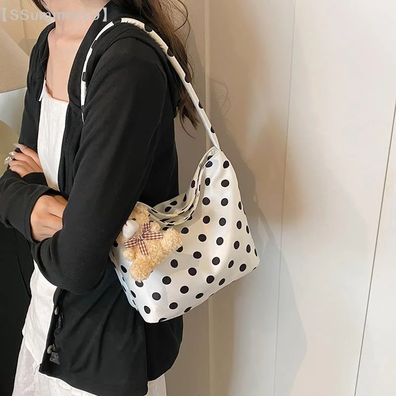 【SSummer10】Oxford Cloth Shoulder Bag Polka Dot Large Capacity Tote Bag Lightweight Multi-color Handbag Women's Gift【SS】 3