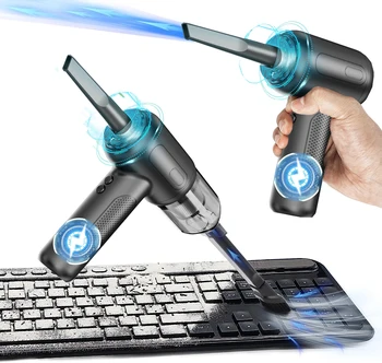 Air Duster - High-Power Suction, 6000mAh Dual-Purpose, Mini Handheld, Multi-Functional, One-Click Dusting, with Crevice Tool, Du 1