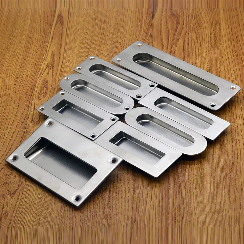 Furniture Handles 1PCS Stainless Steel Hidden Recessed Kitchen Cabinet Drawer Handles