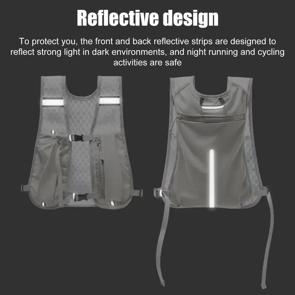 New Running Water Bottle Storage Vest Lightweight Running Vest Reflective Hydration Water Chest Pack With Phone Holder