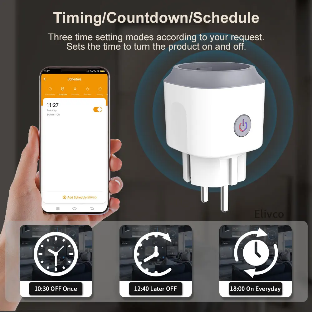 Tuya Zigbee Smart Plug US with Voice Control Timer Power Monitoring Home