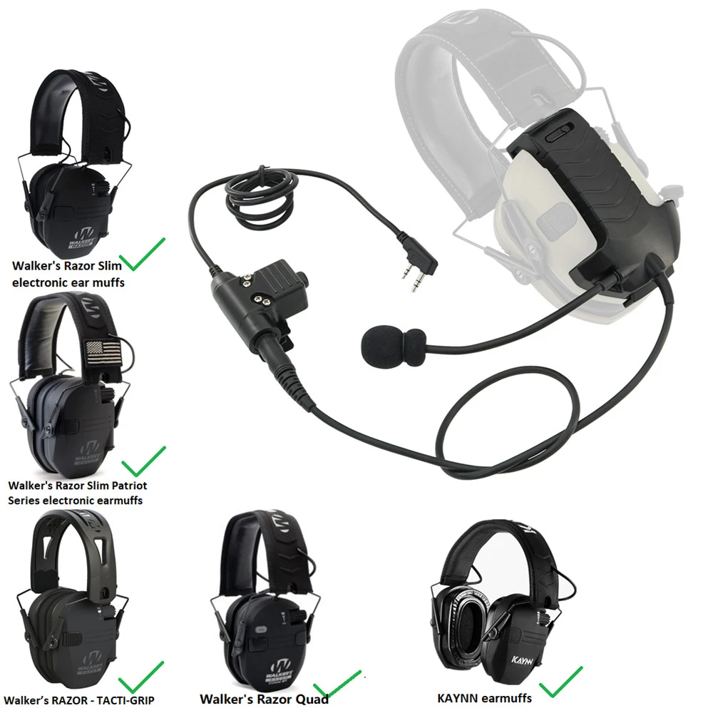2023 New Electronic Earmuff Adapter External Microphone Kit for Walker