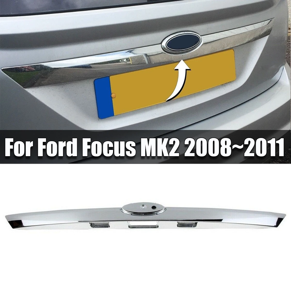 Stainless Steel Chrome Trunk Moulding Trim For Ford Focus 2008-2011 - Tailgate Strip By OMAC
