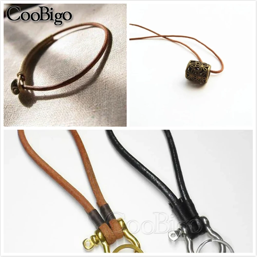 2Meters Retro Genuine Leather Cord Round Cow Leather Rope Necklace Bracelets DIY Jewelry Making Handmade Accessories 1-8mm