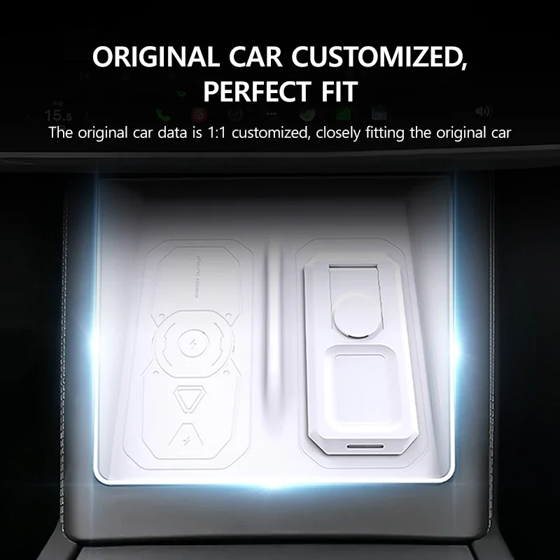 WinWay Center Console Wireless Charging Silicone Pads For Tesla Model Y 3 Charging Mobile Phones Headphones Watches wireless charging pad