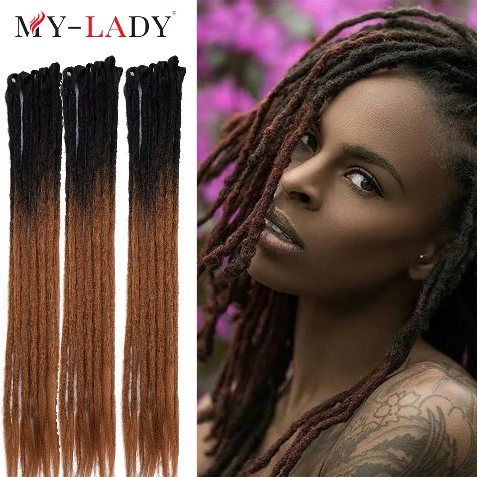 My-Lady Synthetic Afro Dreadlocks Strand Crochet Braiding Hair Extension Soft For African Woman Daily Use Handmade Faux Locs